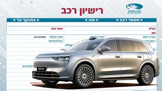 תעריף אגרת רישוי רכב 2025